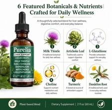 Purelia Liver Restore Drops   Complete Liver Detox Support Supplement 60ml
