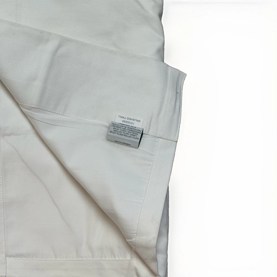 Ralph Lauren 100% Brushed Cotton Black Out Curtains 2 Panels - White - 108" X 50 - Image 4 of 4