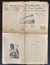1942 MIAMI DAILY NEWS - RECORD - JUNE 7, 1942...