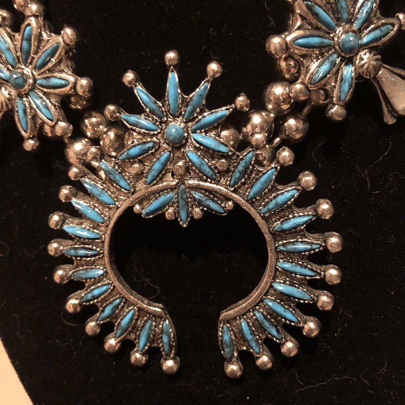 Vintage Estate find Squash Blossom Necklace,  ca 1960's - 1970's