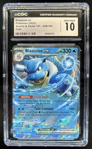 2023 Pokemon SV 151 Blastoise ex #009/165 CGC 10