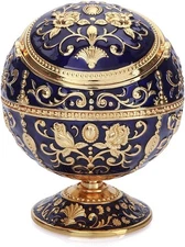 K COOL Windproof Ashtray with Lid Metal 4.2*4.1*5.1 inches, Navy Blue 