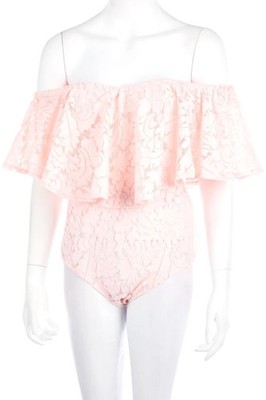 YOINS Body Kurzarm Carmen Spitze XL nude rosé