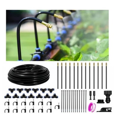 Sistema de riego por goteo jardin 40 pies 13 boquillas de cobre ajustables 360