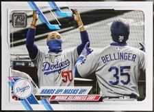 2021 Topps Baseball Hands Up! Masks Up! (Mookie Betts / Cody Bellinger) CL #3 NM