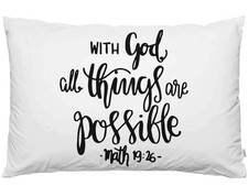 Throw Pillow Cover Bible Verse Christian Hope with God All Things are Possibl...