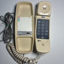 AT T 210 Basic Trimline Corded Phone Single Line No AC Power Required Beige