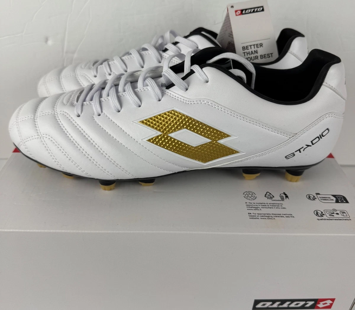 Lotto Stadio 705 FG Soccer Cleats-219545-6WX-White Gold  display picture 2