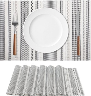 FAVE Boho Tischsets aus Vinyl, 6er Set - langlebig, gewebt, waschbar und
