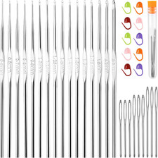 16 Pcs Lace Crochet Hooks Set, 0.5Mm-2.5Mm Small Crochet Hooks, Crochet Needles