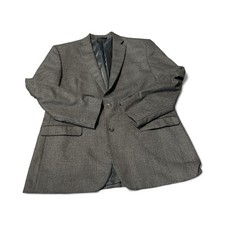 Chaps Men Gray Long Sleeve 2 Button Down Blazer Jacket Size 46l