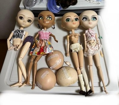 Pullip Doll Lot Custom Junk Damaged Incomplete Parts Wigs Clothes Accessories