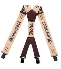 Men  s Industrial Strength Suspenders 2-Inch Wide X-Back Heavy Duty Braces Beige