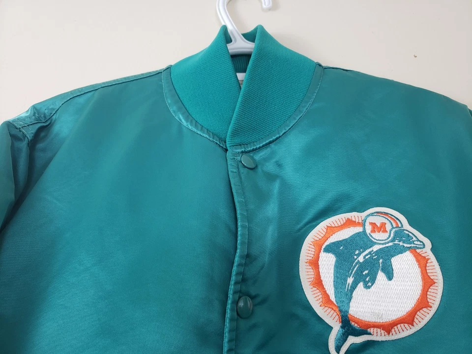 Chaqueta Bomber De Colección Starter Años 80 Super Bowl Talla M Miami Dolphins Retro Aqua DEFECTUOSA Foto 2 de 4