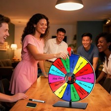 24 Inch Prize Wheel 14 Slots Tabletop Editable Spinning Wheel for Party  Events