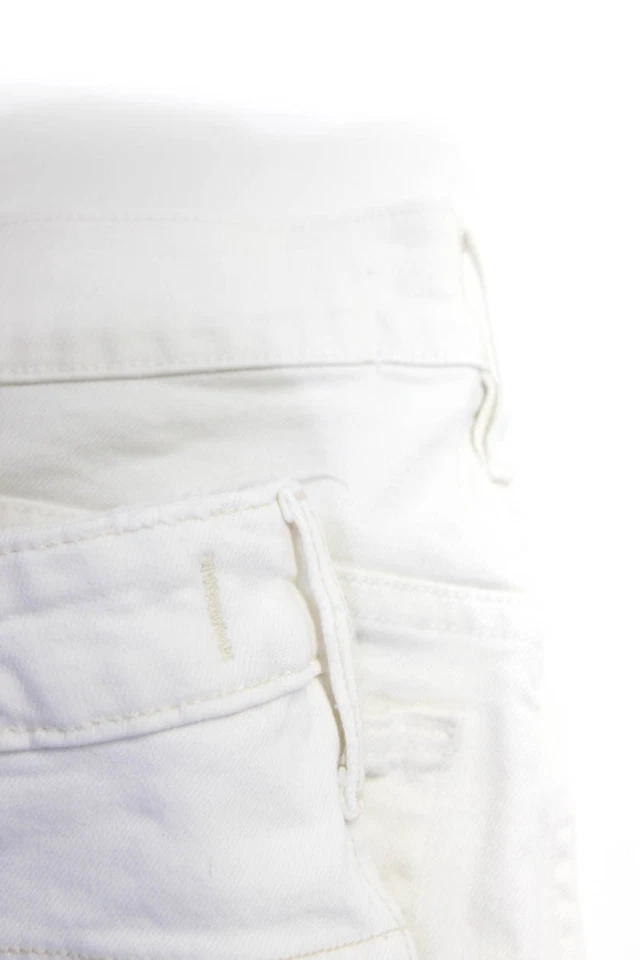 3x1 NYC AMO Womens Raw Hem Chloe Crop Jeans White Cotton Size 25 Lot 2 - Image 2 of 4
