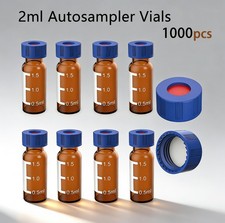 1000Pcs 2ml Autosampler Vial Amber Glass Bottle with Screw Caps HPLC 9-425