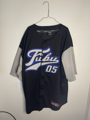 FUBU The Collection Baseball Jersey Size XXL Black Embroidered