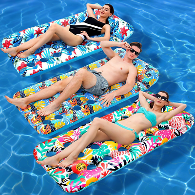 #ad 3 Pack Pool Floats Adult Oversized Inflatable Pool Float Lounger Rafts Floaties