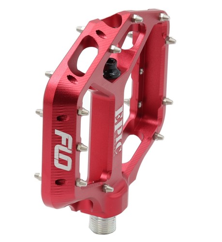 Flo Motorsports Red Epic Series Platform MTB Mountain Bike Pedals - Picture 2 of 2