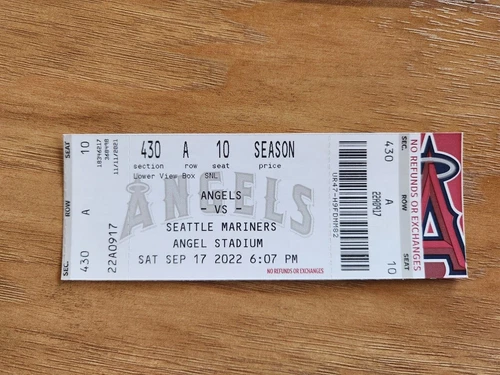 ANGELS 2022 Ohtani Pitcher Livan Soto MLB Debut Full Ticket Stub 9/17/22