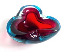 Vintage 1960s Murano Sommerso Glass ashtry, by Flavio Poli for Seguso, Italy