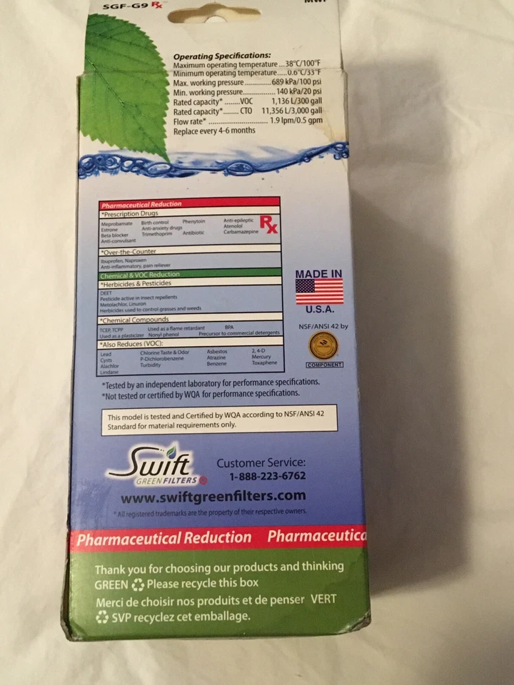 Swift Green Filters Refrigerator water and ice maker Filter SGF-G9 - Image 3 of 4