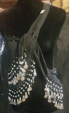 Sheer Scarf Wrap Belly Dancer Coin Jingle Tie Belt