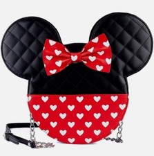 Bolso Bandolera Disney Loungefly Mickey And Minnie Mouse Love Reversible Nuevo con Etiquetas