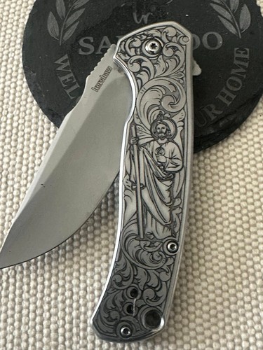 Kershaw Scour Framelock A/O Stainless Steel custom engraved