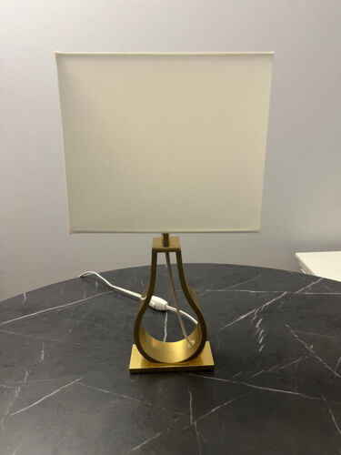 IKEA KLABB Table Lamp Brass Gold Modern Light Bulb Shape Base
