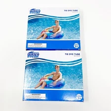 OPEN WATER SWIM Tie Dye Tube 36” Lot Of 2 Pool Floatation Tube