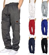 Men's Casual Joggers Pants Sweatpants Cargo Combat Loose Sport Workout Trousers