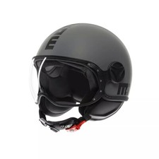CASCO JET MOMO DESIGN DEMI JET FIGHTER NERO GRIGIO BLACK MATT GREY