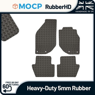 5mm Heavy-Duty Rubber Car Mats to fit Volvo C70 4 Mat Clips 1997-2006