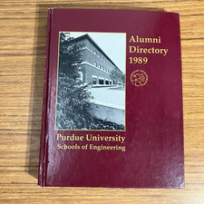 Alumni Directory 1989 Purdue University Schools of Engineering Hardcover Book