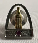 Vintage St. Louis MO Arch Coca Cola Coke Bottle Service Award Pin Pink Stone