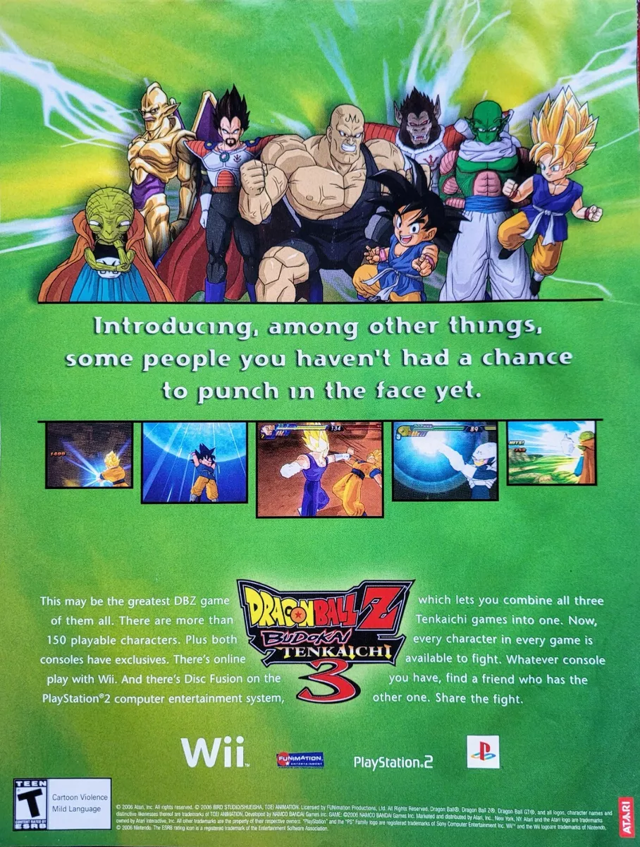 2006 DRAGON BALL Z Shin Budokai 3 DBZ PSP Anime Video Game = Print AD /  Poster