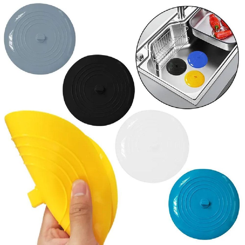 1x Silicone Rubber Drain Stopper Kitchen Sink Laundry Bathtub Floor