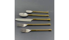 Vibhsa Designer Golden Flatware Set of 20 Pieces(Stainless Steel, Glossy)