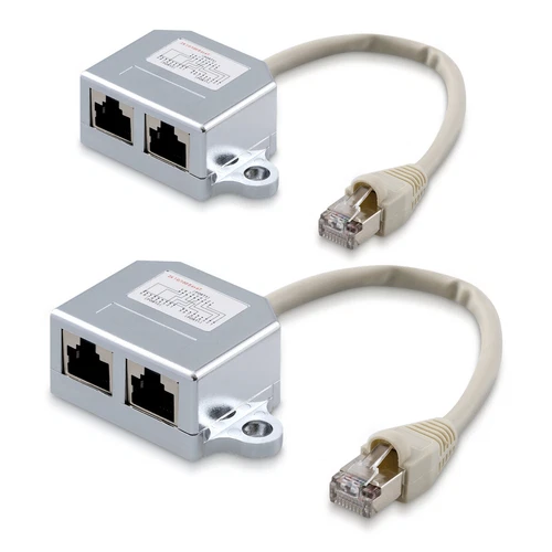 2x adattatore splitter sdoppiatore cavo rete LAN 1x RJ45 2x presa ethernet RJ45