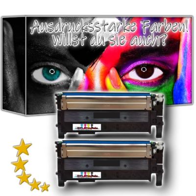 2x High Quality Toner CYAN komp.zu CLT-C406S für HP SAMSUNG CLP-360