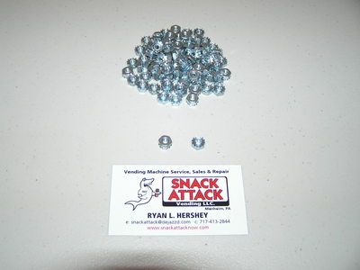 (100) MARS, COINCO, CPI, CONLUX BILL VALIDATOR 8/32'' LOCK NUTS / Free Ship!