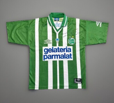 90s umbro パルマFC ユニフォーム　parmalat サイズL vintage Soccer Jersey Umbro Large Parmalat Brazil Futbol Signed