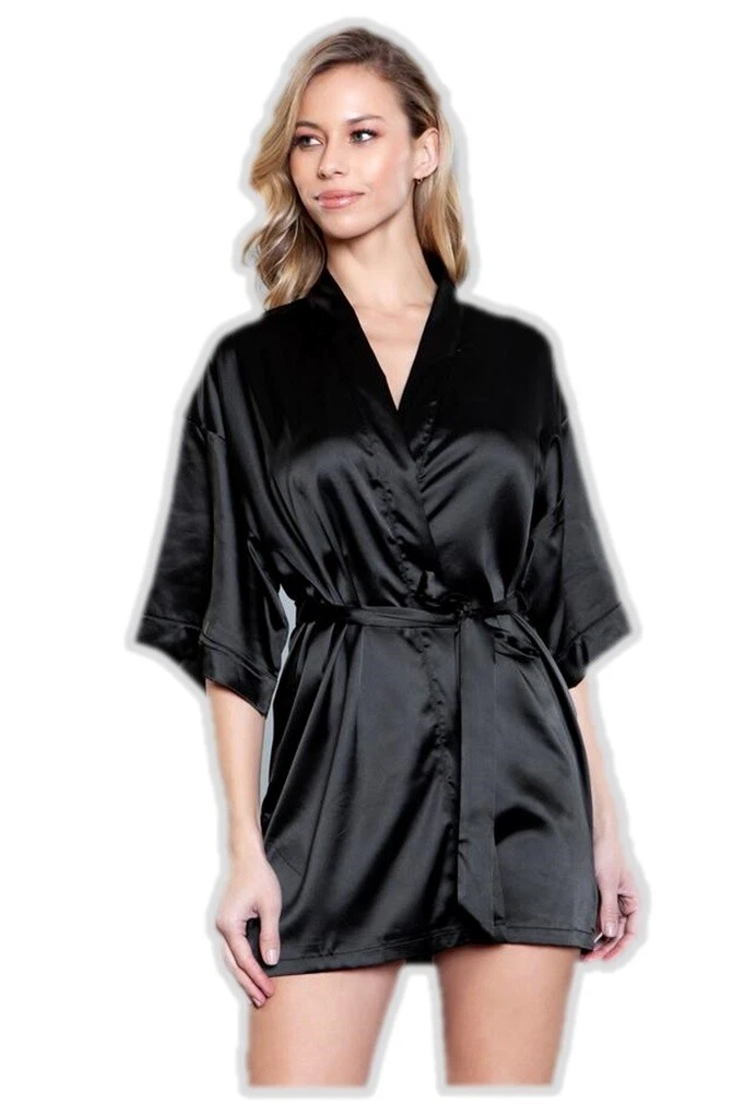 Black Satin Robe | Sleepwear & Onesies | PrettyLittleThing USA