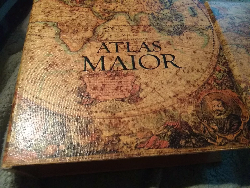 Zimlay Wood & Leather Atlas Maior Set Of 2 Faux Book Stash Boxes  9x6.5",12x8"  - Image 3 of 4