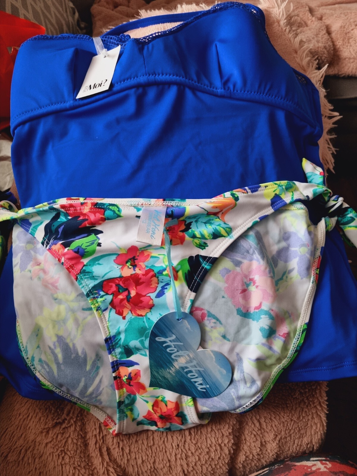 WOMENS  NEW LADIES  hot honi & Pour moi TANKINI  SET   SIZE  32 D & 12 bnwt