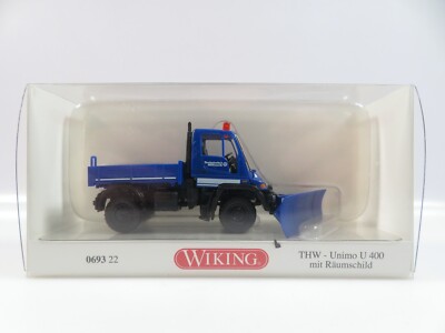 1:87 Wiking 069322 THW Unimog U400 mit Räumschild W11 
