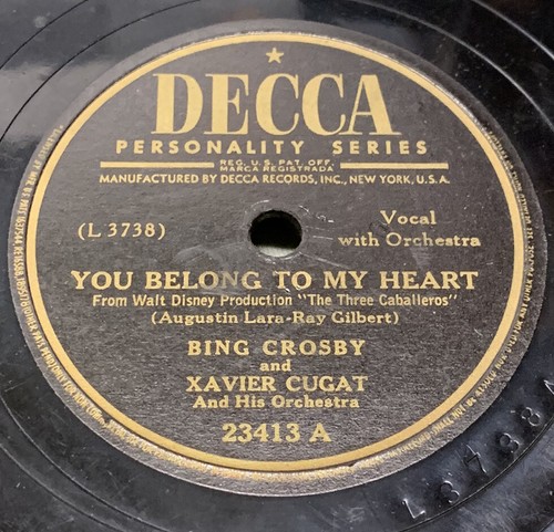 78 Bing Crosby Xavier Cugat You Belong To My Heart Baia Disney Three Caballeros - Picture 3 of 8