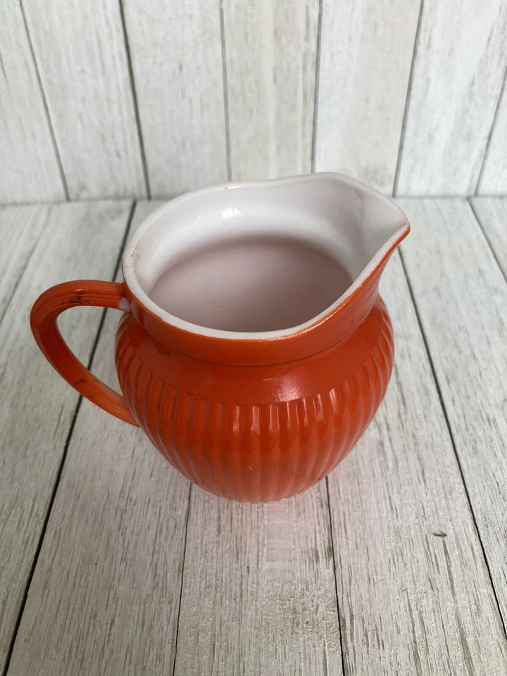 Vintage Burnt Orange Creamer / Pitcher / Syrup - Mid Century Modern Retro - Imagem 4 de 4
